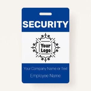 Blue and White Custom Logo Security Guard ID-badge Badge