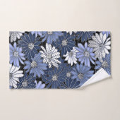 Blue and white daisy pattern (Serviette à main)