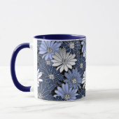 Blue and white daisy pattern mok (Links)