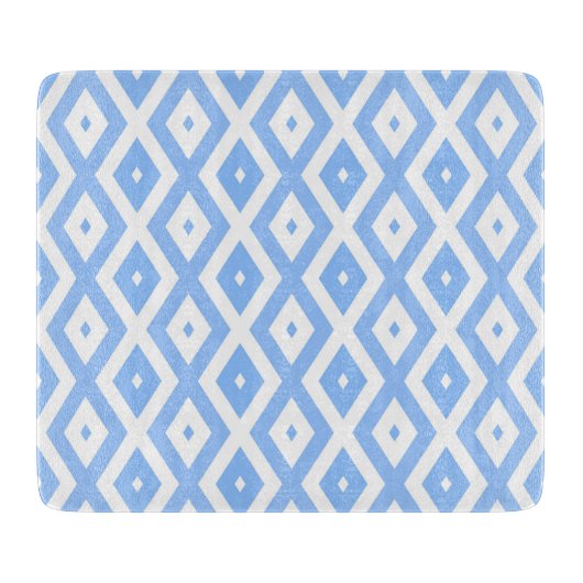 Blue and white diamond pattern snijplank (Voorkant)