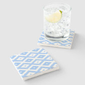 Blue and white diamond pattern stenen onderzetter (Zijkant)