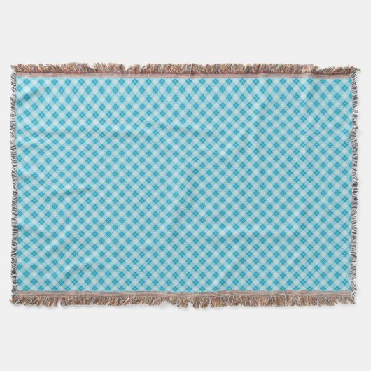 Blue and white diamond-patterned blanket deken (Voorkant)