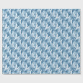 Blue and White Feather Pattern Bridal Cadeaupapier (Vlak)