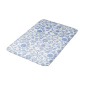 Blue and White Floral Pattern Botanical Whimsical Badmat (Gekanteld)