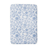 Blue and White Floral Pattern Botanical Whimsical Badmat (Voorkant Verticaal)