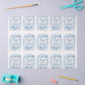 Blue and White Floral Uplifting Script Faith Tissuepapier (Craft)