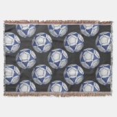 Blue and White Futbal Pattern Deken (Voorkant)