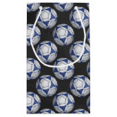 Blue and White Futbal Pattern Klein Cadeauzakje (Achterkant)