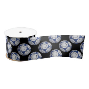 Blue and White Futbal Pattern Lint