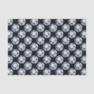 Blue and White Futbal Pattern Tissuepapier