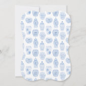 Blue and White Ginger Jar Chinoiserie Wedding Kaart (Achterkant)