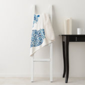 Blue and White Ginger Jar Sherpa Blanket Deken (In situ)