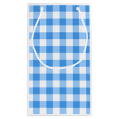 Blue and White Gingham Check Pattern Klein Cadeauzakje (Achterkant)