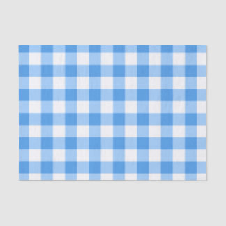 Blue and White Gingham Check Pattern Tissuepapier