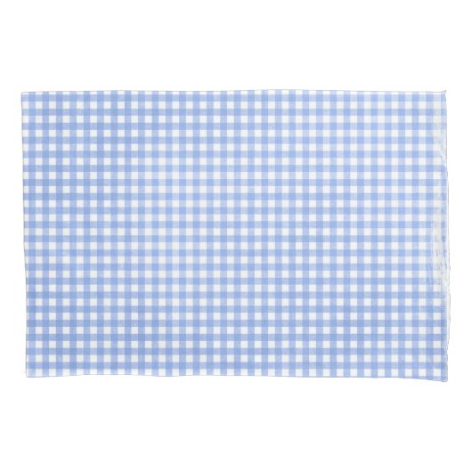 Blue and White Gingham Pattern Kussensloop (Voorkant-Links)