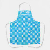 Blue and White Gingham Pattern Personalised Schort (Voorkant)
