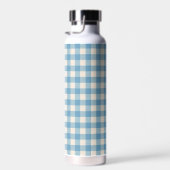 Blue and White Gingham Pattern Waterfles (Rechts)
