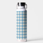 Blue and White Gingham Pattern Waterfles (Achterkant)