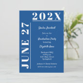 Blue and White Graduation Party Kaart (Staand voorkant)