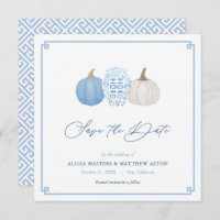Blue and White Herfst Chinoiserie Pumpkins Wedding