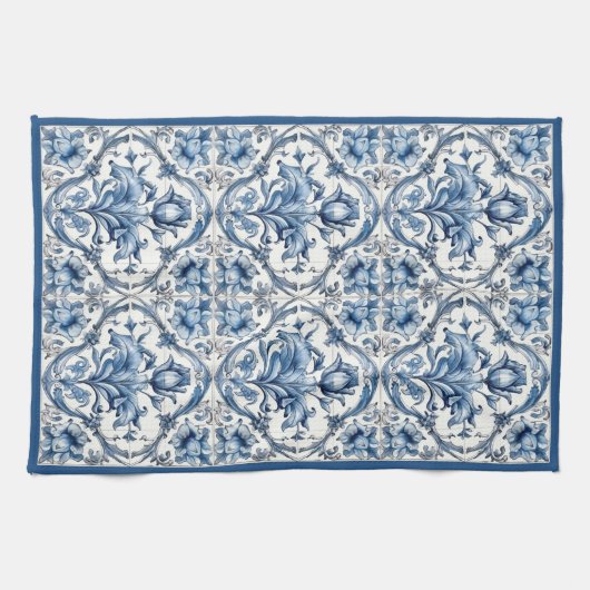Blue and White Holland Pottery Tegel Theedoek (Horizontaal)