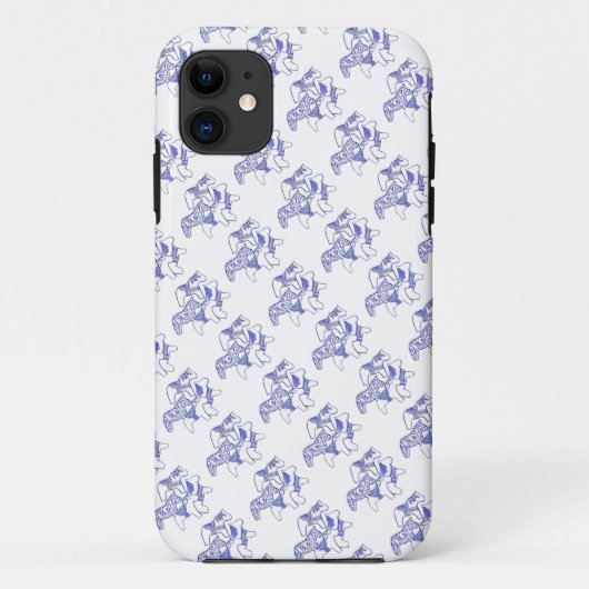 Blue and white Horse iPhone case (Achterkant)