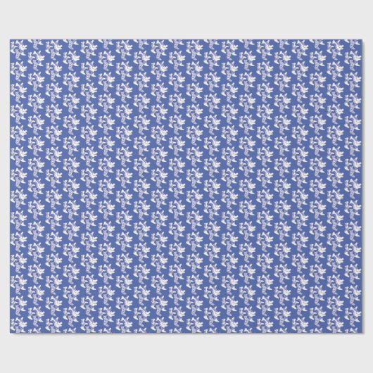 Blue and White Horses Wrapping Paper Cadeaupapier (Vlak)