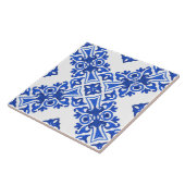 Blue and White Mediterranean Patterned Tegeltje (Zijkant)