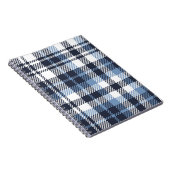 Blue and White modern tartan plaid Scottish seamle Notitieboek (Rechterzijde)