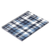 Blue and White modern tartan plaid Scottish seamle Notitieboek (Linkerzijde)