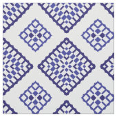 Blue and White Mosaic Geometric Azure Pattern Stof (Swatch)
