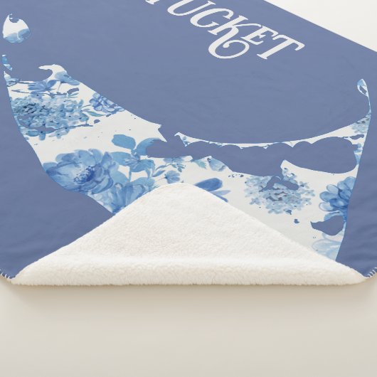 Blue and White Nantucket Sherpa Blanket Sherpa Deken (3/4)