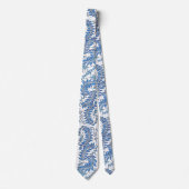 Blue and White Patterned Necktie Stropdas (Voorkant)