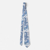 Blue and White Patterned Necktie Stropdas (Achterkant)
