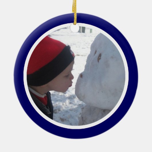 Blue and White Photo Lijst - Two Sided Keramisch Ornament (Achterkant)