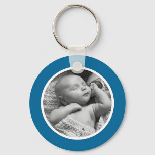 Blue and White Photo Sleutelhanger