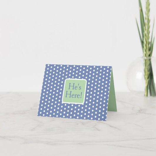 Blue and White Polka Dots With Green Monogram (Devant)