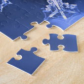 Blue and White Real Snowflake Hard Jigzaag Puzzle Legpuzzel (Zijkant)