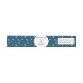 Blue and White Roses Leaves Artisan Soap Band Wrap Uitnodigingen Wikkel (Vlak)