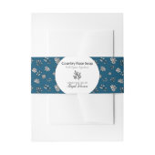 Blue and White Roses Leaves Artisan Soap Band Wrap Uitnodigingen Wikkel (Voorkant Voorbeeld)