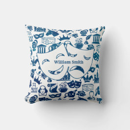 Blue and White Shakespeare Lover Pillow Kussen