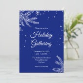 Blue and White Snowflake 5"x7" Holiday Gathering Kaart (Staand voorkant)