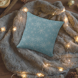 Blue and White Snowflake Holiday Sierkussen