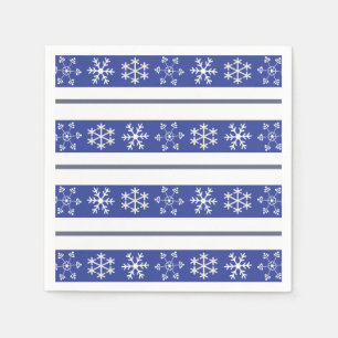 Blue and White Snowflake Napkins Servetten