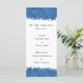 Blue and White Snowflake Receptie Menu (Staand voorkant)