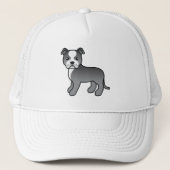 Blue and White Staffordshire Bull Terrier Dog Trucker Pet (Voorkant)
