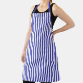 Blue And White Stripe Pattern Apron Schort (Insitu)