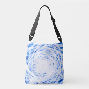 Blue and White Tie Dye Crossbody Bag Tas