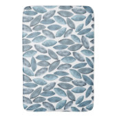 Blue and White Waterverf Moroccan Tile Pattern Badmat (Voorkant Verticaal)