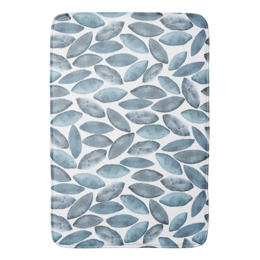 Blue and White Waterverf Moroccan Tile Pattern Badmat (Voorkant Verticaal)